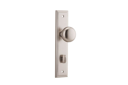 Iver Cambridge Door Knob Stepped Latch Pair, Passage Kit, Privacy Kit , Entrance Kit with High Security Lock -Satin Nickel