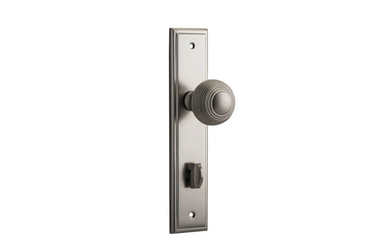 Iver Guildford Door Knob Stepped Latch Pair, Passage Kit, Privacy Kit , Entrance Kit with High Security Lock - Satin Nickel