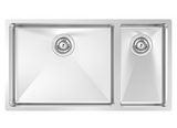 BURNS & FERALL FABRICATED DOUBLE BOWL SINK INCL CLIPS, WASTE & OVERFLOW WIDTH : 570MM ,630MM & 795MM RIGHT & LEFT SILVER