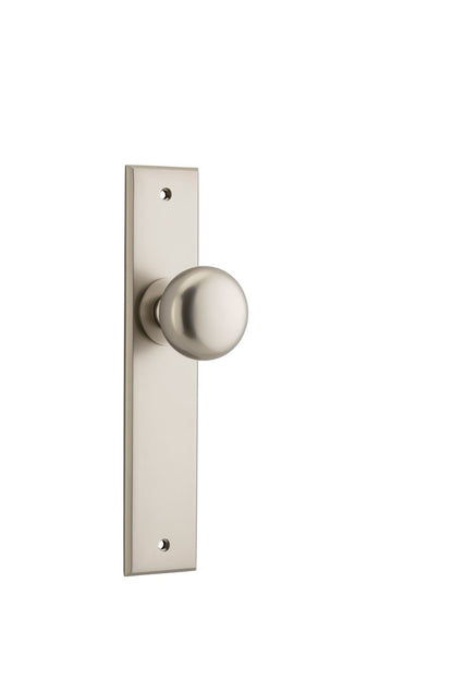Iver Cambridge Door Knob Chamfered  Latch Pair, Passage Kit, Privacy Kit , Entrance Kit with High Security Lock - Satin Nickel