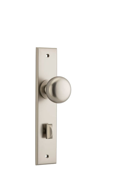 Iver Cambridge Door Knob Chamfered  Latch Pair, Passage Kit, Privacy Kit , Entrance Kit with High Security Lock - Satin Nickel