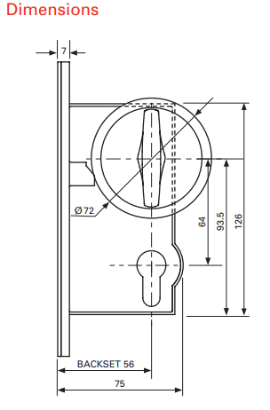Cavity Slider For Doors Cavilock CL100  Flushturn One Side & Turn One Side Reversible Cylinder and Furniture -Satin Chrome & Polished Brass