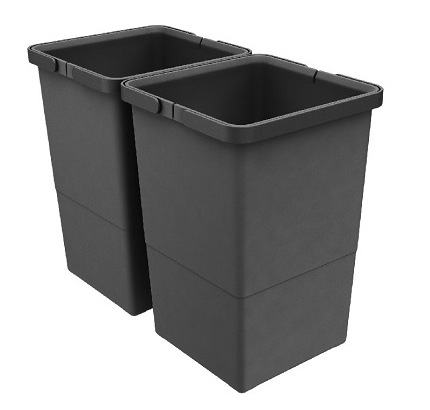 Tanova NZ Kitchen Bin - Drawer Frame & Buckets 300mm Cabinet  Available In 3 Sizes : 1 x 18 Litre and 1 x 8 Litre,2 x 10 Litre ,2 x 12 Litre - White  Charcoal & White