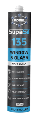 Admil by Selleys  SupaSil 135 W&G 300ml Box of 20 - Matt Black & Translucent - Priced Per Unit Minimum order Quantity 20 Units