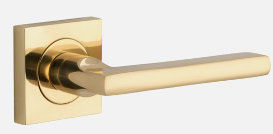Iver Baltimore Door Lever 0270 Square Rose Polished Brass - Passage ,Privacy & Entrance
