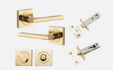 Iver Baltimore Door Lever 0270 Square Rose Polished Brass - Passage ,Privacy & Entrance