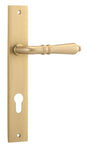 Iver Sarlat  Door Lever Rectangular Latch Pair, Passage Kit, Privacy Kit , Entrance Kit with High Security Lock - Brushed Brass