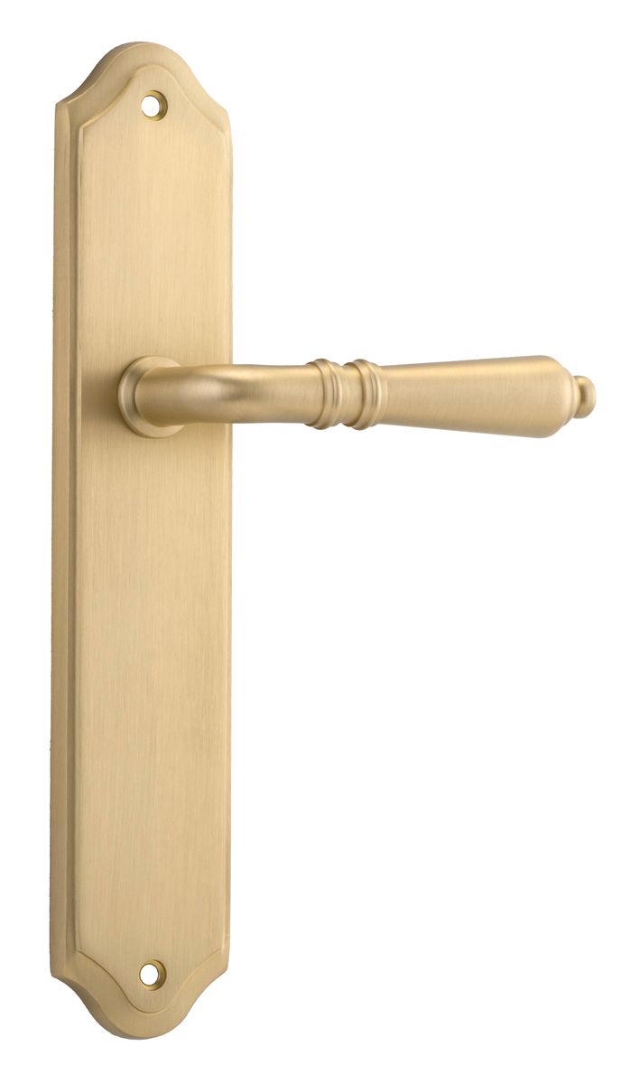Iver Sarlat  Door Lever Oval Latch Pair, Passage Kit, Privacy Kit , Entrance Kit with High Security Lock - Brushed Brass
