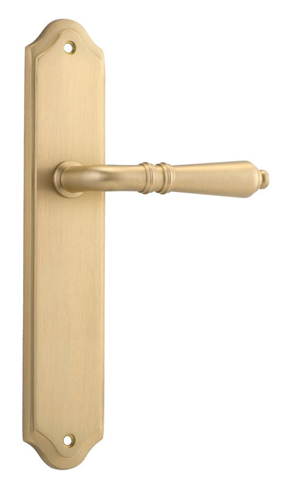 Iver Sarlat  Door Lever Oval Latch Pair, Passage Kit, Privacy Kit , Entrance Kit with High Security Lock - Brushed Brass