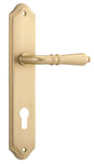 Iver Sarlat  Door Lever Oval Latch Pair, Passage Kit, Privacy Kit , Entrance Kit with High Security Lock - Brushed Brass