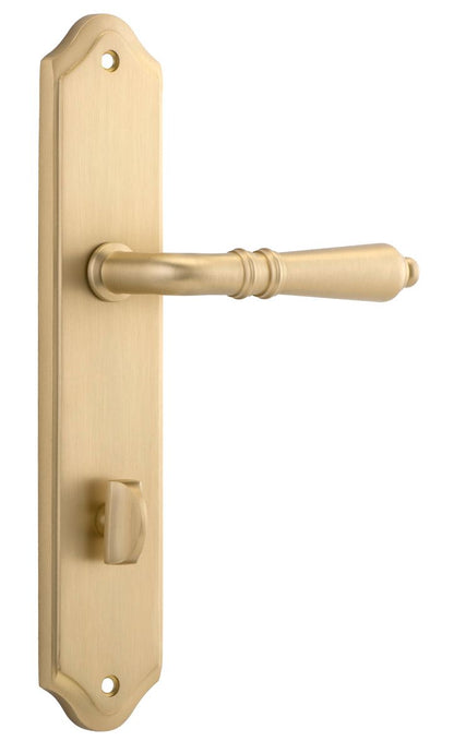 Iver Sarlat  Door Lever Oval Latch Pair, Passage Kit, Privacy Kit , Entrance Kit with High Security Lock - Brushed Brass