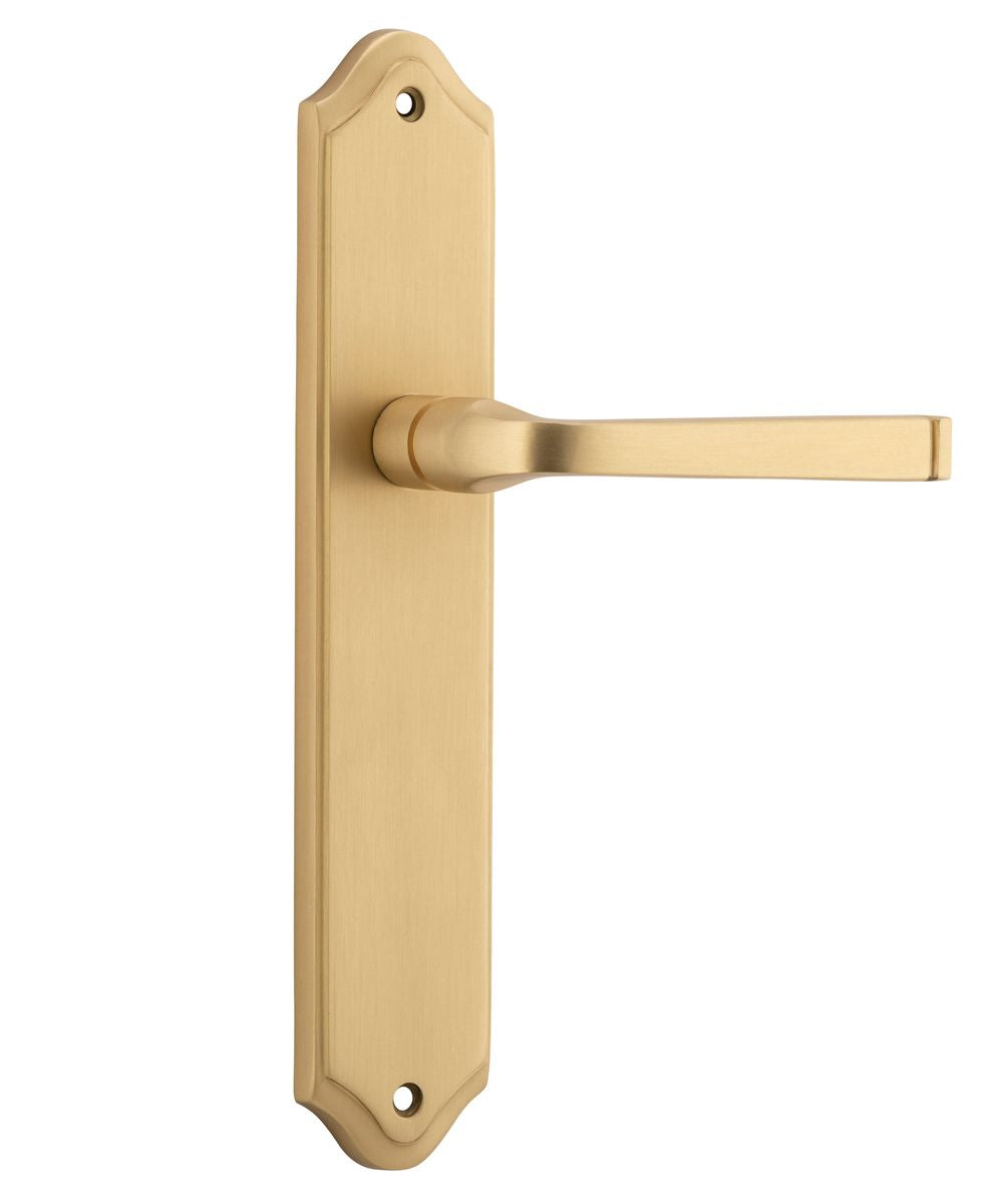 Iver Annecy Door Lever Shouldered Latch Pair, Passage Kit, Privacy Kit , Entrance Kit with High Security Lock -Brushed Brass