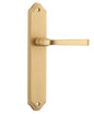 Iver Annecy Door Lever Shouldered Latch Pair, Passage Kit, Privacy Kit , Entrance Kit with High Security Lock -Brushed Brass