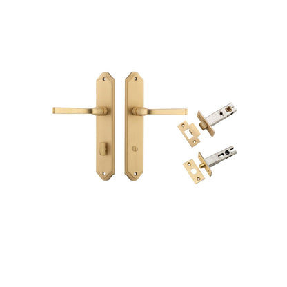 Iver Annecy Door Lever Shouldered Latch Pair, Passage Kit, Privacy Kit , Entrance Kit with High Security Lock -Brushed Brass