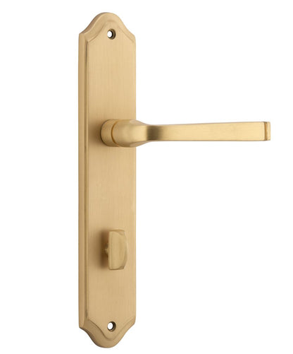 Iver Annecy Door Lever Shouldered Latch Pair, Passage Kit, Privacy Kit , Entrance Kit with High Security Lock -Brushed Brass