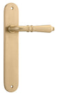 Iver Sarlat  Door Lever Oval Latch Pair, Passage Kit, Privacy Kit , Entrance Kit with High Security Lock - Brushed Brass