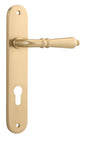Iver Sarlat  Door Lever Oval Latch Pair, Passage Kit, Privacy Kit , Entrance Kit with High Security Lock - Brushed Brass