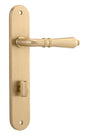 Iver Sarlat  Door Lever Oval Latch Pair, Passage Kit, Privacy Kit , Entrance Kit with High Security Lock - Brushed Brass