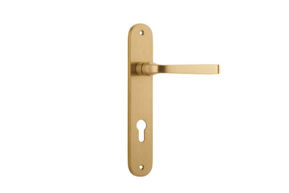 Iver Annecy Door Lever Oval Latch Pair, Passage Kit, Privacy Kit , Entrance Kit with High Security Lock - Brushed Brass
