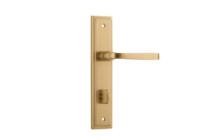 Iver Annecy Door Lever Shouldered Latch Pair, Passage Kit, Privacy Kit , Entrance Kit with High Security Lock -Brushed Brass