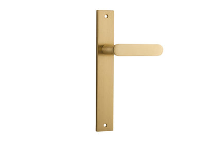 Iver Bronte Door Lever Rectangular Latch Pair, Passage Kit, Privacy Kit , Entrance Kit with High Security Lock - Brushed Brass
