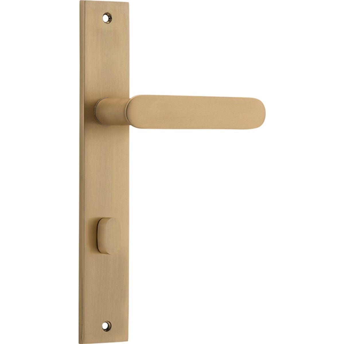 Iver Bronte Door Lever Rectangular Latch Pair, Passage Kit, Privacy Kit , Entrance Kit with High Security Lock - Brushed Brass