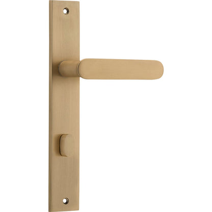 Iver Bronte Door Lever Rectangular Latch Pair, Passage Kit, Privacy Kit , Entrance Kit with High Security Lock - Brushed Brass
