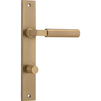 Iver Berlin Door Lever Rectangular Latch Pair, Passage Kit, Privacy Kit , Entrance Kit with High Security Lock - Brushed Brass