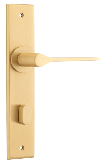 Iver Como  Door Lever Chamfered Latch Pair, Passage Kit, Privacy Kit , Entrance Kit with High Security Lock -Brushed Brass