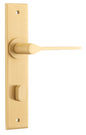Iver Como  Door Lever Chamfered Latch Pair, Passage Kit, Privacy Kit , Entrance Kit with High Security Lock -Brushed Brass