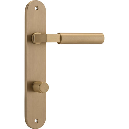 Iver Berlin Door Lever Oval Latch Pair, Passage Kit, Privacy Kit , Entrance Kit with High Security Lock - Brushed Brass