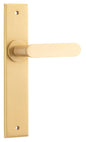 Iver Bronte Door Lever Chamfered Latch Pair, Passage Kit, Privacy Kit , Entrance Kit with High Security Lock - Brushed Brass