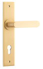 Iver Bronte Door Lever Chamfered Latch Pair, Passage Kit, Privacy Kit , Entrance Kit with High Security Lock - Brushed Brass