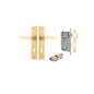 Iver Bronte Door Lever Chamfered Latch Pair, Passage Kit, Privacy Kit , Entrance Kit with High Security Lock - Brushed Brass
