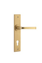 Iver Annecy Door Lever Chamfered Latch Pair, Passage Kit, Privacy Kit , Entrance Kit with High Security Lock -Brushed Brass