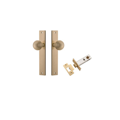 Iver Guildford Door Knob Rectangular Latch Pair, Passage Kit, Privacy Kit , Entrance Kit with High Security Lock - Brushed Brass