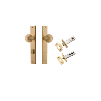 Iver Guildford Door Knob Rectangular Latch Pair, Passage Kit, Privacy Kit , Entrance Kit with High Security Lock - Brushed Brass