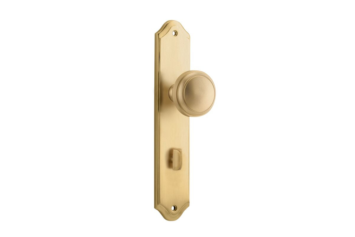 Iver Paddington  Door Knob Shouldered Latch Pair, Passage Kit, Privacy Kit , Entrance Kit with High Security Lock - Brushed Brass