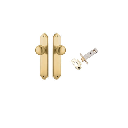 Iver Cambridge Door Knob Shouldered Latch Pair, Passage Kit, Privacy Kit , Entrance Kit with High Security Lock - Brushed Brass
