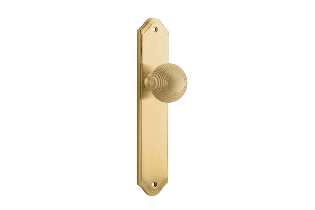 Iver Guildford Door Knob Shouldered Latch Pair, Passage Kit, Privacy Kit , Entrance Kit with High Security Lock -Brushed Brass