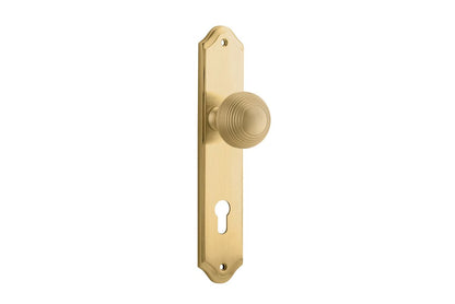 Iver Guildford Door Knob Shouldered Latch Pair, Passage Kit, Privacy Kit , Entrance Kit with High Security Lock -Brushed Brass