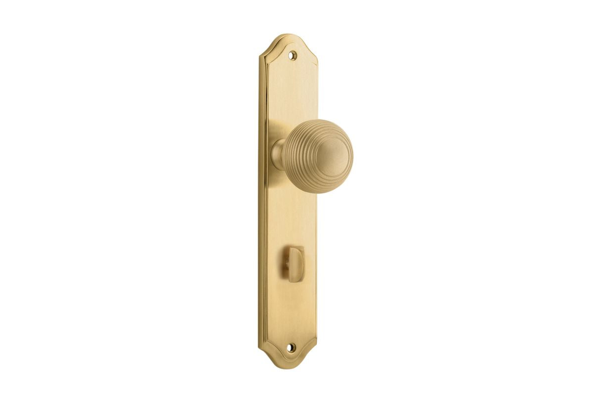 Iver Guildford Door Knob Shouldered Latch Pair, Passage Kit, Privacy Kit , Entrance Kit with High Security Lock -Brushed Brass