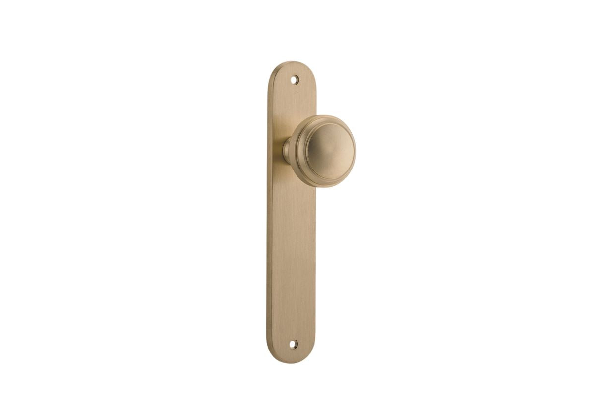 Iver Paddington  Door Knob Oval Latch Pair, Passage Kit, Privacy Kit , Entrance Kit with High Security Lock - Brushed Brass