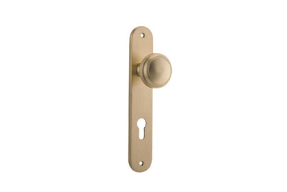 Iver Paddington  Door Knob Oval Latch Pair, Passage Kit, Privacy Kit , Entrance Kit with High Security Lock - Brushed Brass