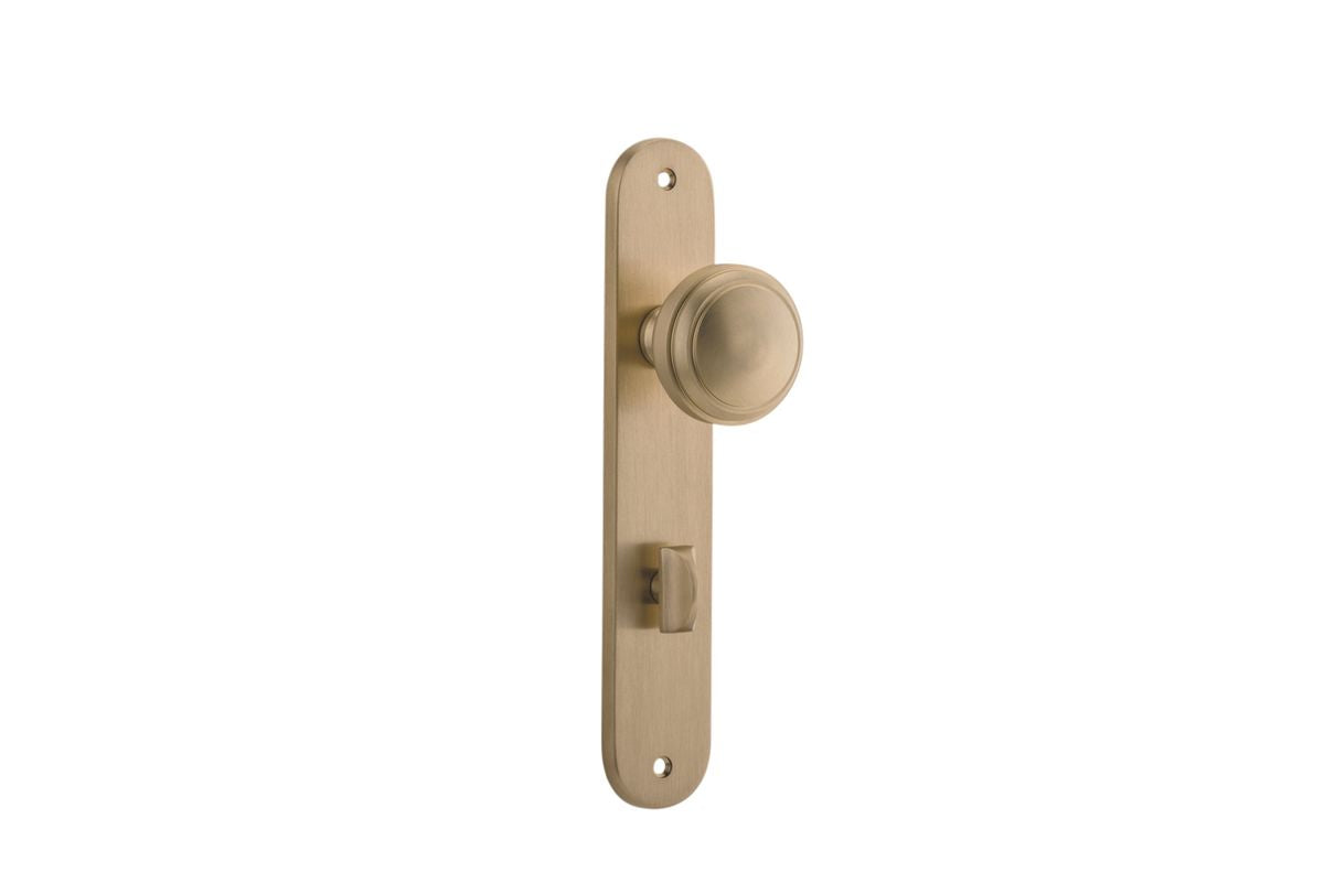 Iver Paddington  Door Knob Oval Latch Pair, Passage Kit, Privacy Kit , Entrance Kit with High Security Lock - Brushed Brass