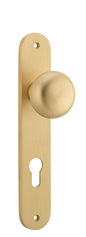 Iver Cambridge Door Knob Oval Concealed Fix Pair, Passage Kit, Privacy Kit , Entrance Kit with High Security Lock - Brushed Brass