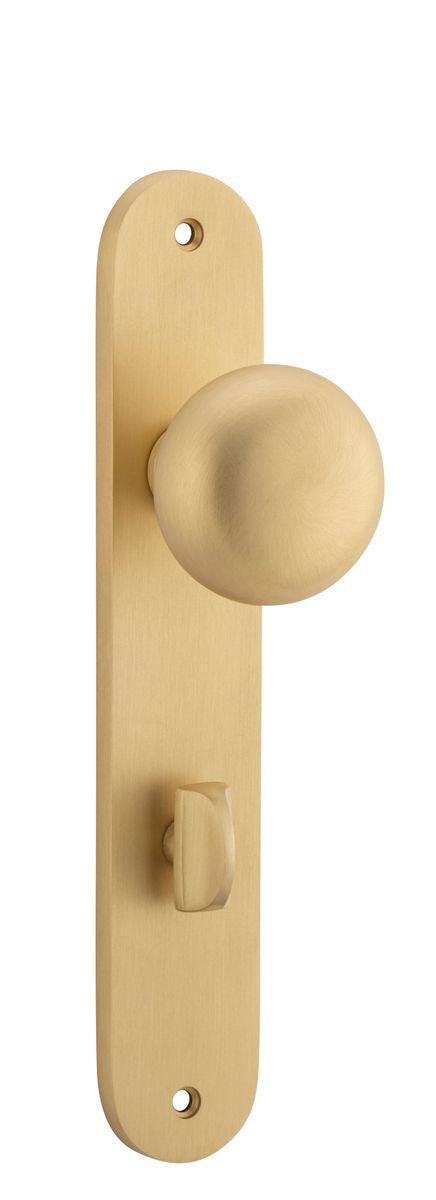 Iver Cambridge Door Knob Oval Concealed Fix Pair, Passage Kit, Privacy Kit , Entrance Kit with High Security Lock - Brushed Brass