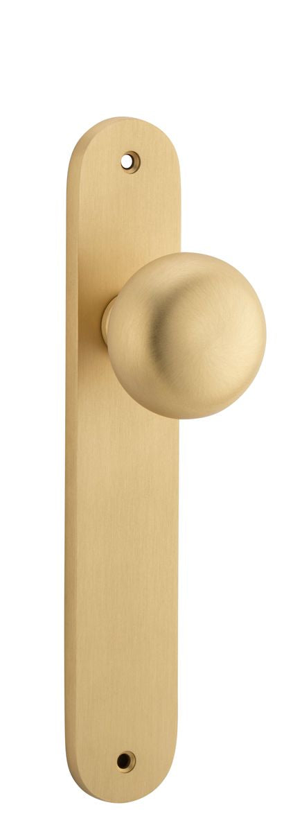 Iver Cambridge Door Knob Oval Concealed Fix Pair, Passage Kit, Privacy Kit , Entrance Kit with High Security Lock - Brushed Brass