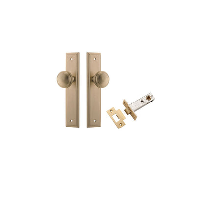 Iver Paddington  Door Knob Stepped Latch Pair, Passage Kit, Privacy Kit , Entrance Kit with High Security Lock - Brushed Brass