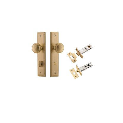 Iver Paddington  Door Knob Stepped Latch Pair, Passage Kit, Privacy Kit , Entrance Kit with High Security Lock - Brushed Brass